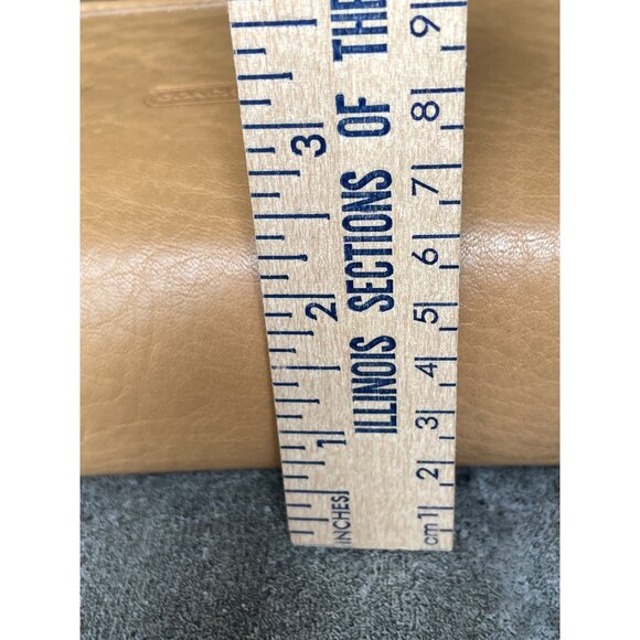 Vintage Coach Chubby Case Camel Embossed Leather With Mirror Cosmetic Travel - Picture 9 of 11